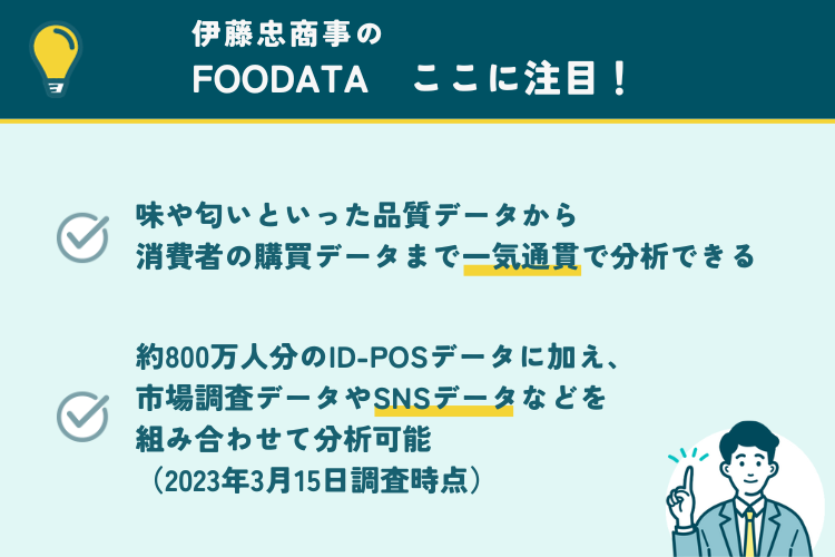 伊藤忠商事のFOODATAの注目ポイント