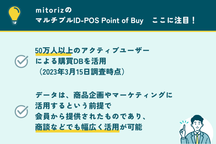 mitorizのマルチプルID-POS Point of Buyの注目ポイント
